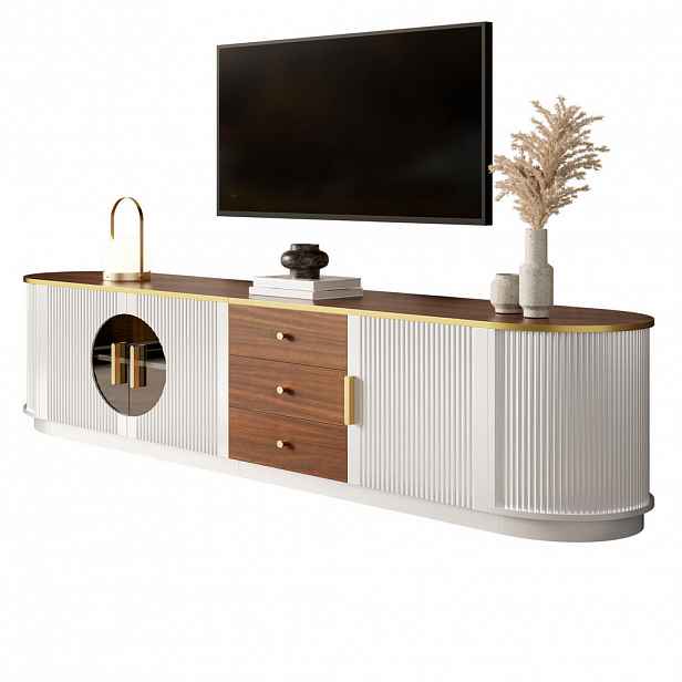 FLIEKS TV SKŘÍŇKA, MDF, rýhovaný design, hnědá