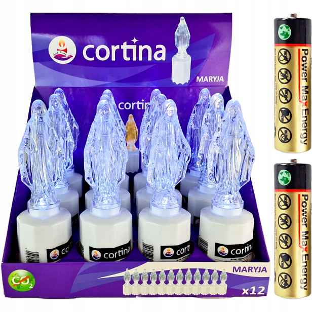 Led Náplň Do Svíčky Maria Figurka 17 CM Studená Bílá Na Baterie R6