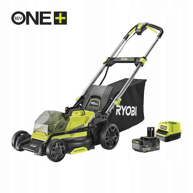 Ryobi RY18LMX40C-150 18V One+ Bezuhlíková sekačka na trávu záběr 40cm 5,0Ah