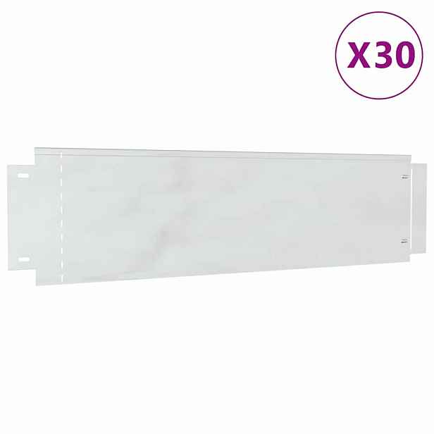 vidaXL Obrubníky trávníku 30 ks 100 x 25 x 0,07 cm Pozinkovaná ocel