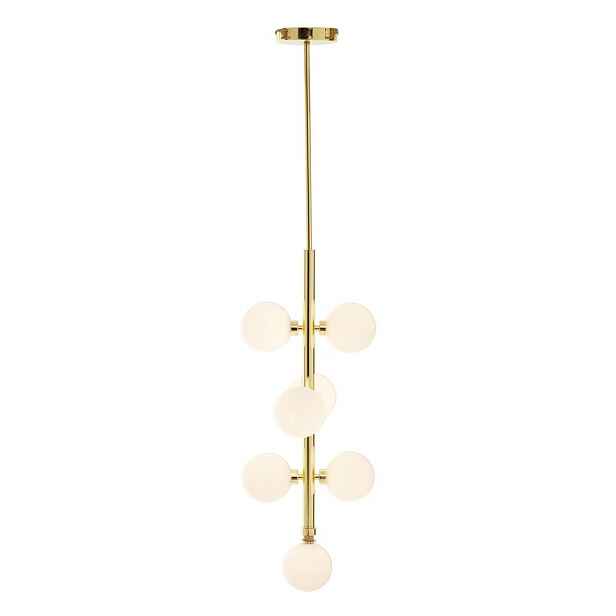 Bílé/ve zlaté barvě kovové závěsné svítidlo se skleněným stínidlem ø 27 cm Trieste – Premier Housewares
