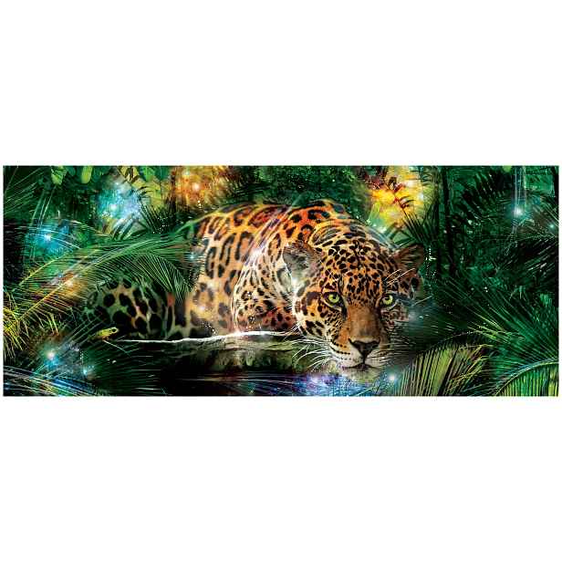 Fototapeta Leopard Jaguar Kočka v tropické zelené barvě 250x104 lepidlo