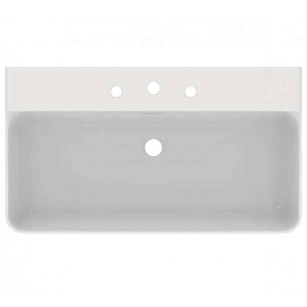 Ideal Standard Conca Ceram - Umyvadlo na desku 80x45 cm, s přepadem, 3 otvory pro baterii, bílá T382701