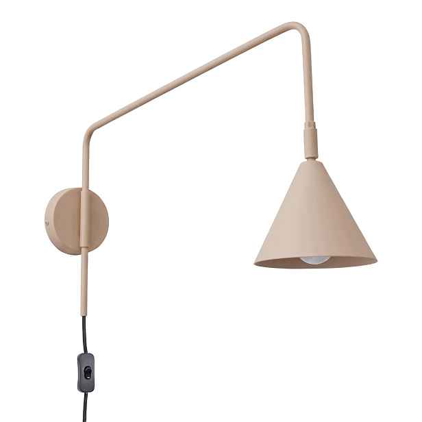 Nástěnná lampa Nox taupe Lampa nad postel na zeď pohyblivá kašmírová Sollux E14