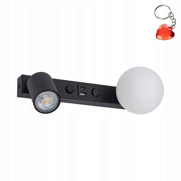 Nástěnné svítidlo Reflektor Vox Černý 2xGU10 Kov Moderní Tk Lighting