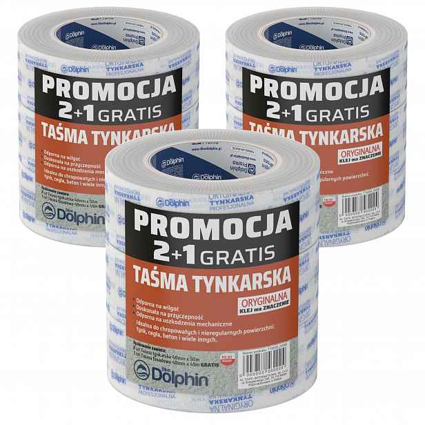 Omítková páska Blue Dolphin pro fasádu 30 dní 48 mm x 50 m 2+1 bílá silná