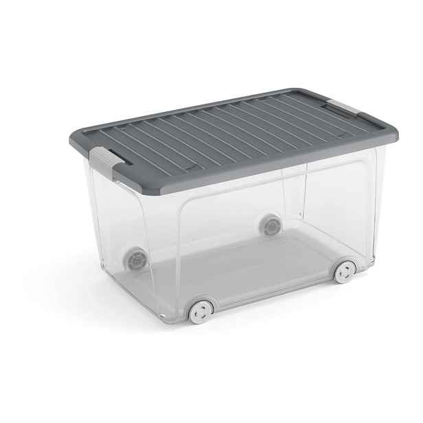 Plastový úložný box s víkem 56,5x39x31,5 cm W box L – KIS