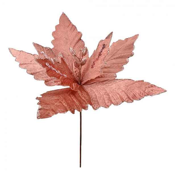 Růžová dekorace květina vánoční hvězda Poinsettia - Ø 46*52 cm Clayre & Eef