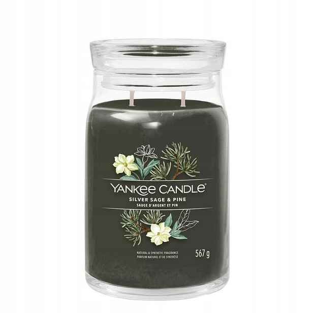 Yankee Candle vonná svíčka Signature ve skle velká Silver Sage & Pine 567g