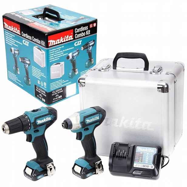 Aku Vrtačka Příklepový Šroubovák Makita CLX224X 2X1,5 Ah 12V