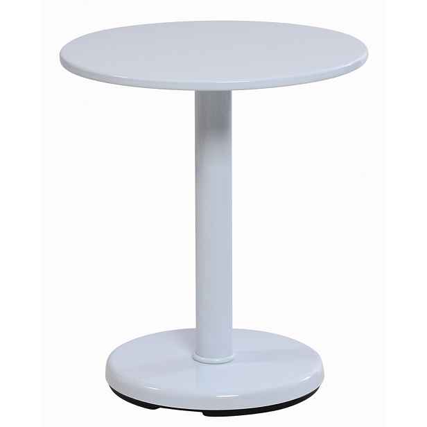 Kulatý odkládací stolek Henrik, 42 cm, leskle bílý