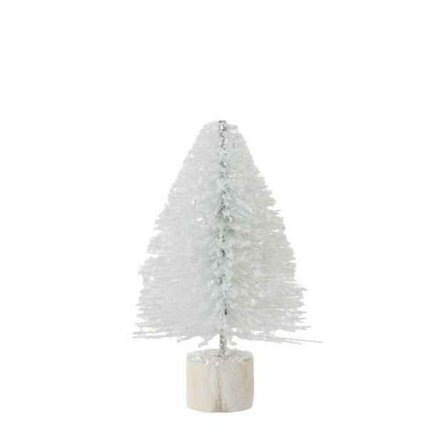 Malý bílý třpytivý vánoční stromeček - 14 cm J-Line by Jolipa