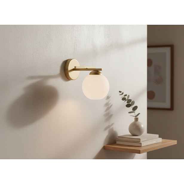Nástěnné Svítidlo Nexus Kašmír Bílá Koule Otevřená E27 Moderní Design Eurolamp