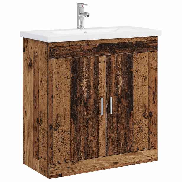 vidaXL Sada koupelnového nábytku Staré dřevo 81 x 40 x 84,5 cm