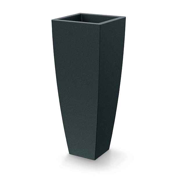 Prosperplast Plastový květináč MOODAS SQUARE HIGH 40 cm tmavě šedý