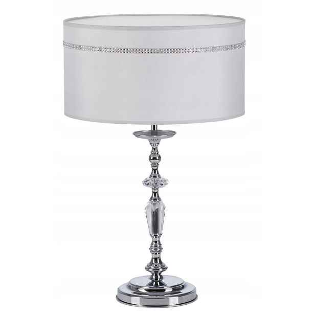 Stolní lampa Hilton Stříbrný Abažur 1xE27 54 cm Stolní lampa do pokoje