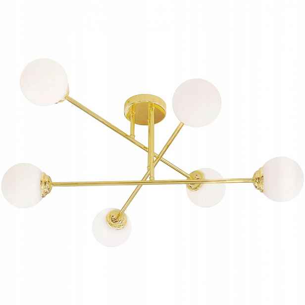 Závěsná Stropní Lampa Lustr Zlatá Koule Led