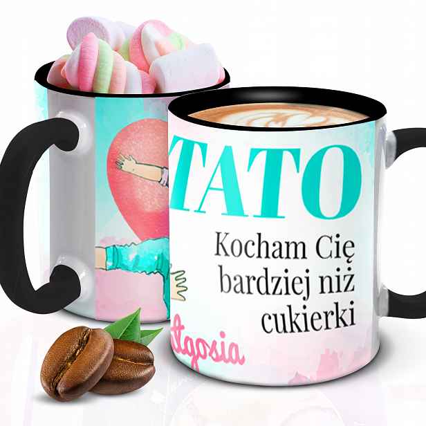 Hrnek Bílo-černý 330 ml Dárek pro Tátu Vaše Jméno Vlastní projekt
