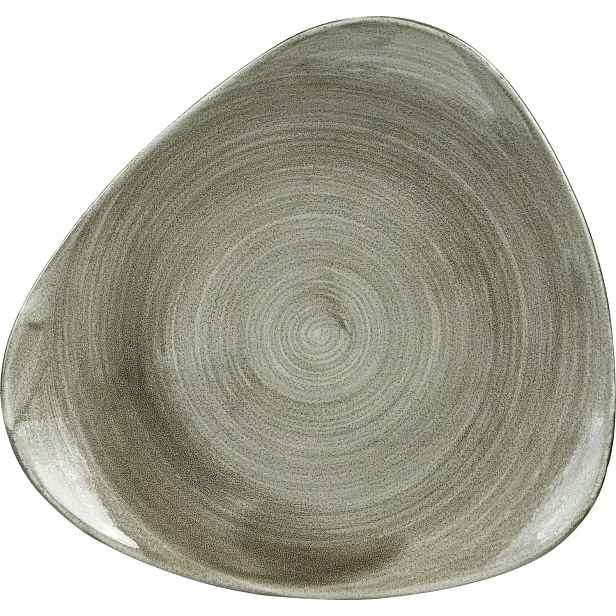 Talíř mělký Churchill Patina Burnished Green 31,1 cm, trojúhelníkový 6 ks