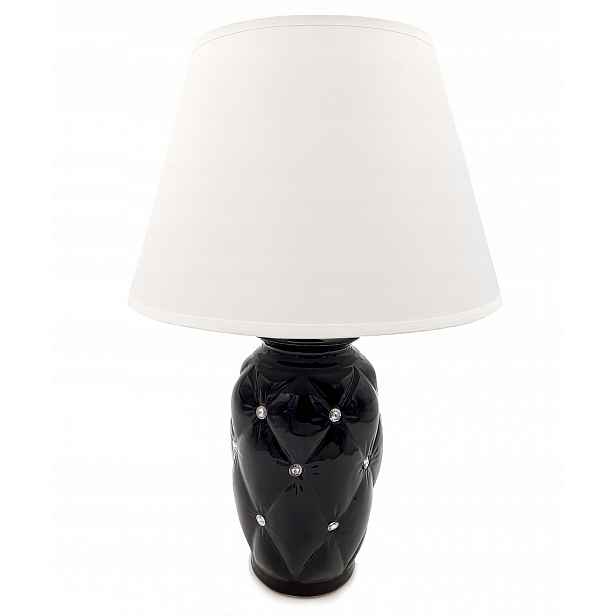 Černá stolní lampa s glamour krystaly