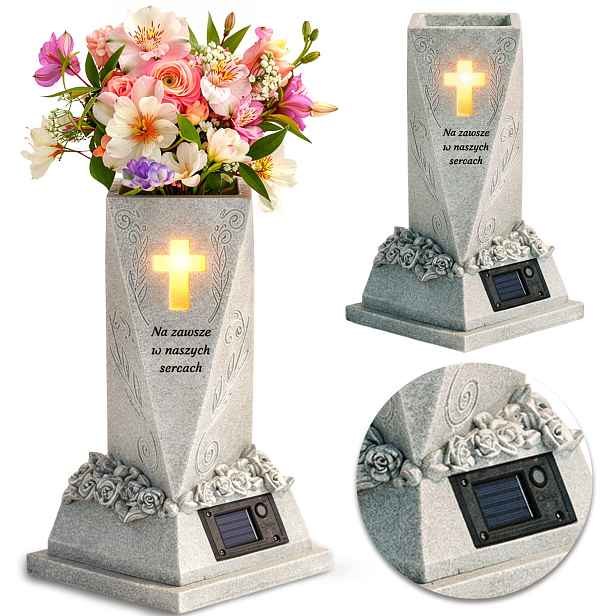 Hřbitovní Svíčka Velký Kříž Na Hrob Hřbitov Váza Lampion Dekorace IP44
