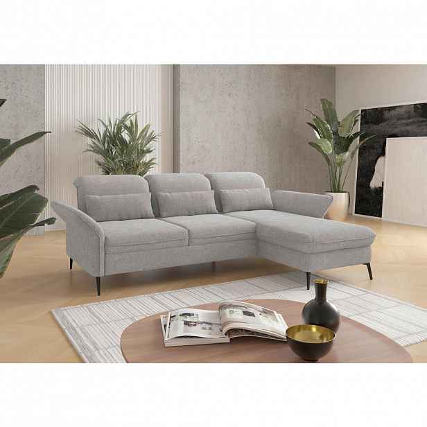 Sit & More ROHOVÁ SEDAČKA, textil, světle šedá