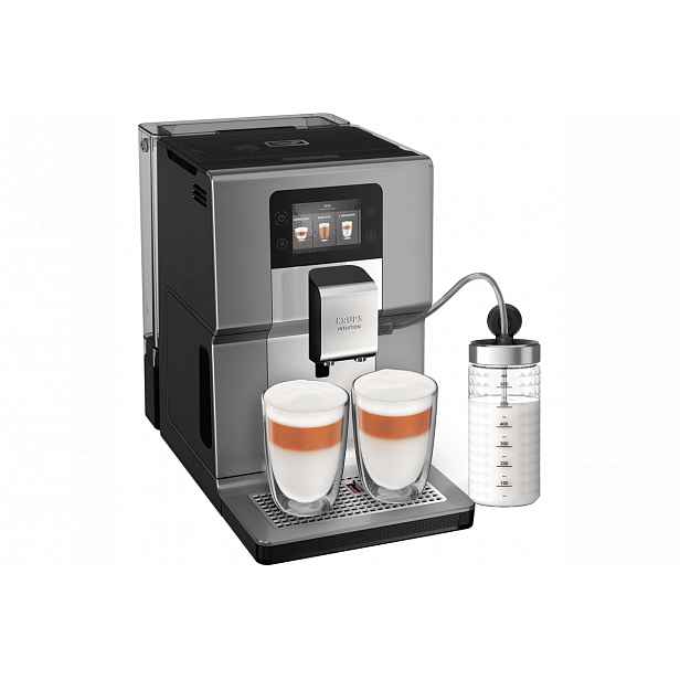 Automatický kávovar Krups Intuition Preference Plus EA875E10 chrome & milk pot