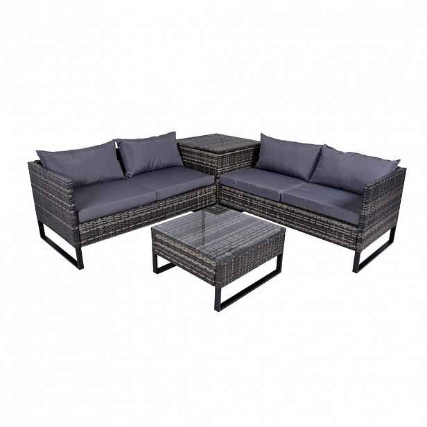 Gardenson TERASOVÁ SEDACÍ SOUPRAVA kov, plast, sklo, textil