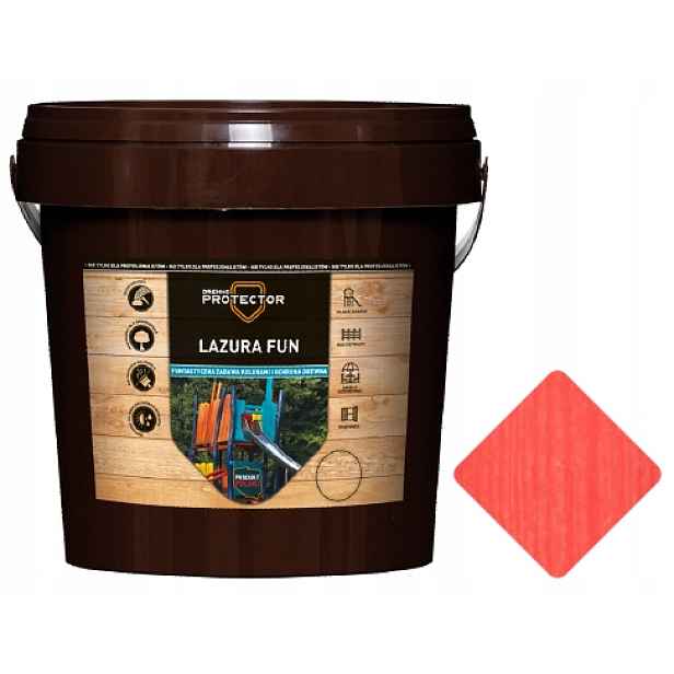 Lazura Fun 5 L, Červený Barvicí Lak Na Dřevo Dekspol Dr. Protector