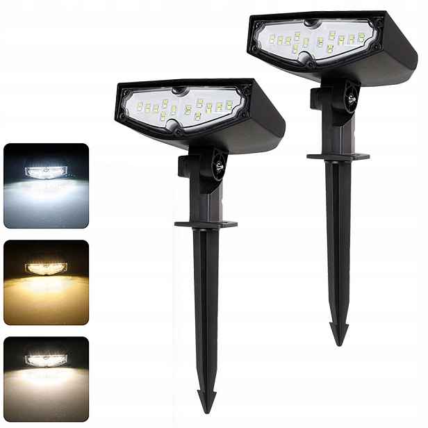 2ks Solární Lampa Zapichovací Do Zahrady Solární Led Reflektor Zahradní