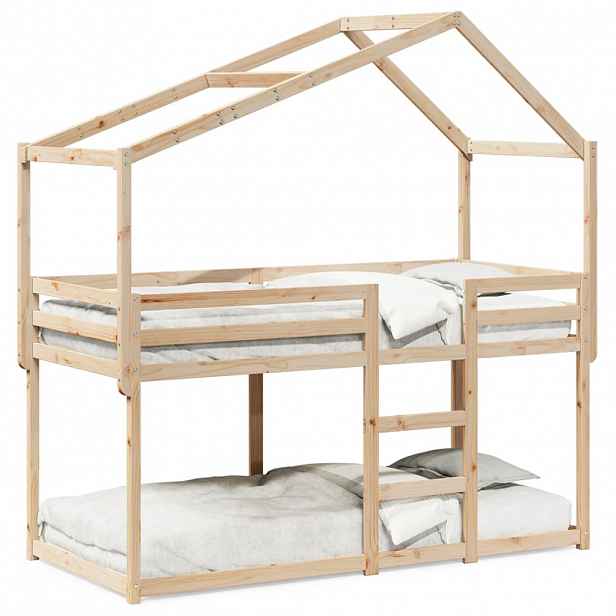 vidaXL Patrová postel bez matrace 90 x 190 cm masivní borové dřevo