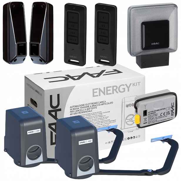 Faac Energy Lampa Xled Dálkové ovládání XT4FDS 2ks Pohon pro dvoukřídlou bránu