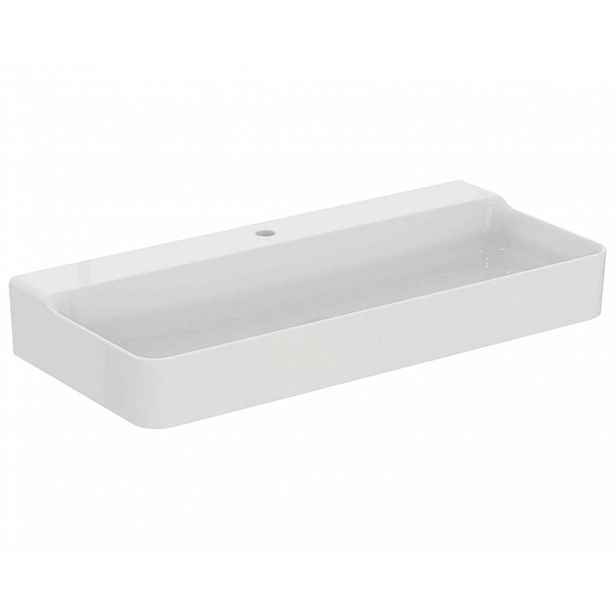 Ideal Standard Conca Ceram - Umyvadlo na desku 100x45 cm, bez přepadu, otvor pro baterii, bílá T383501