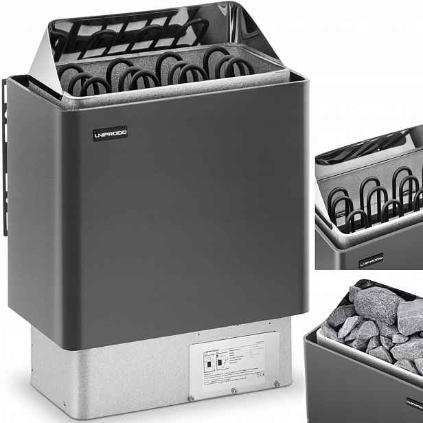Kamna 5-9 m3 až 110 C 400 V 6 kW černo-stříbrná