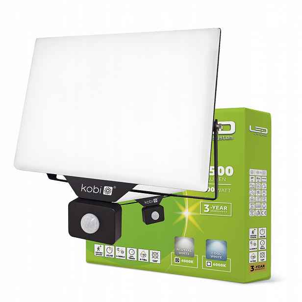 Halogen Led s pohybovým senzorem osvětlovací lampa Venkovní 100W 4000K IP54