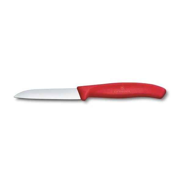 nůž 8cm loupací SWISS Classic, červený, NR/plast