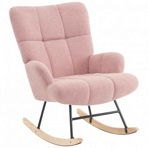 P & B HOUPACÍ ŽIDLE, dřevo, kov, textil, růžová