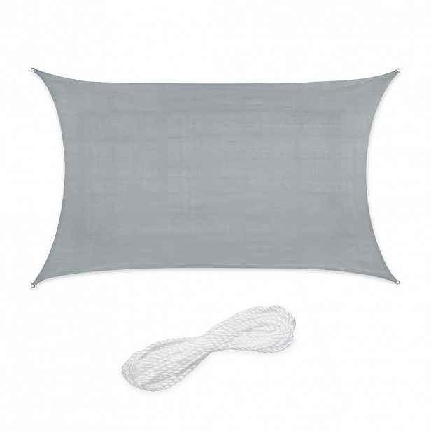 Relaxdays SLUNEČNÍ PLACHTA Světle šedá obdélníková HDPE UV ochrana 2x3 m