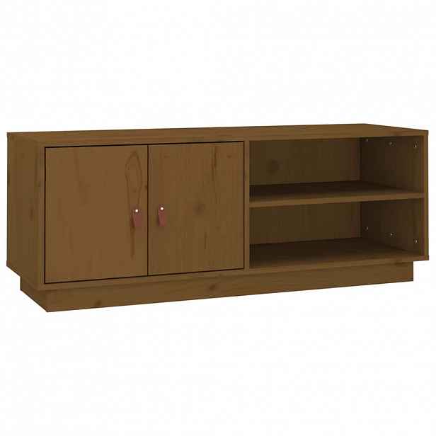 vidaXL TV skříňka medově hnědá 105 x 34 x 40 cm masivní borové dřevo