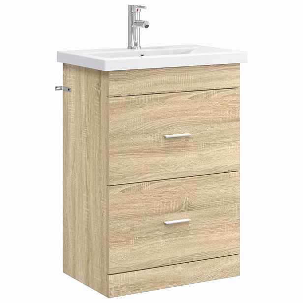 vidaXL Sada koupelnového nábytku Dub sonoma 61 x 40 x 84,5 cm