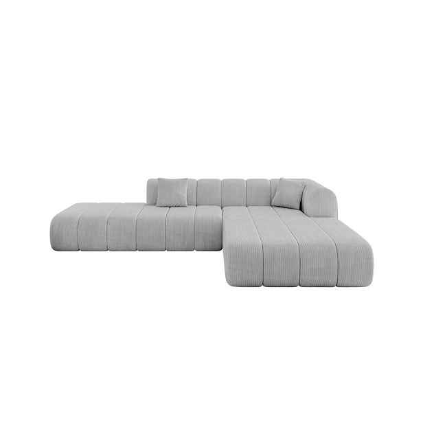 ALTDECOR ROHOVÁ SEDAČKA s otomanem, pravá BILA-L 289x176x71 Šedá Manšestr