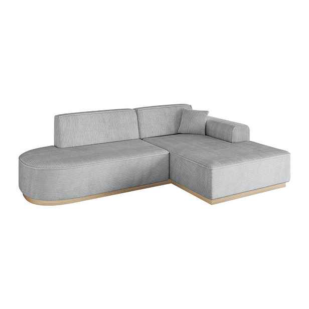 ALTDECOR ROHOVÁ SEDAČKA s otomanem, pravá IREA-L1 232x165x80 Šedá Manšestr