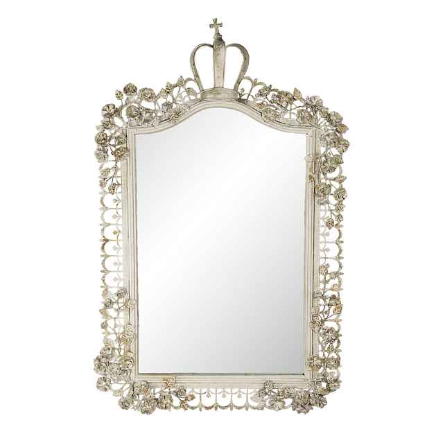 Béžové zrcadlo s ozdobným rámem ve vintage stylu - 63*6*102 cm Clayre & Eef
