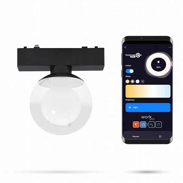 Reflektor Zigbee Tuya Kula 6W B80 Slim Track a FiberFLEX 48VDC 3000-6000K