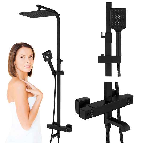 Sprchový Set Na Omítku S-1228B Černý