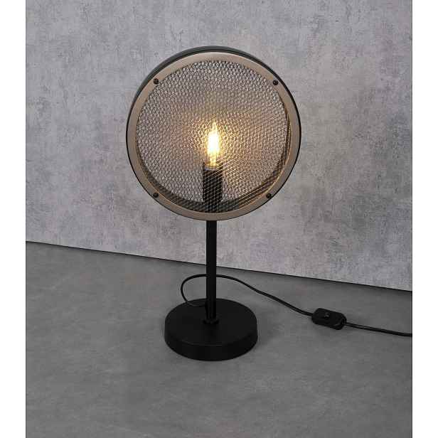Stolní lampa černá hnědá drátěná síť kulatá, moderní 45 cm Polux