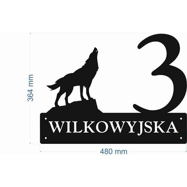 Číslo Na Dům 60cm Tabule Adresa Ocel 2mm ul Wilkowajska