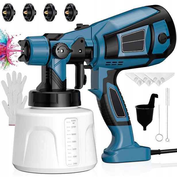 Elektrická Stříkací Pistole 850W 1400 ML, 4 Trysky