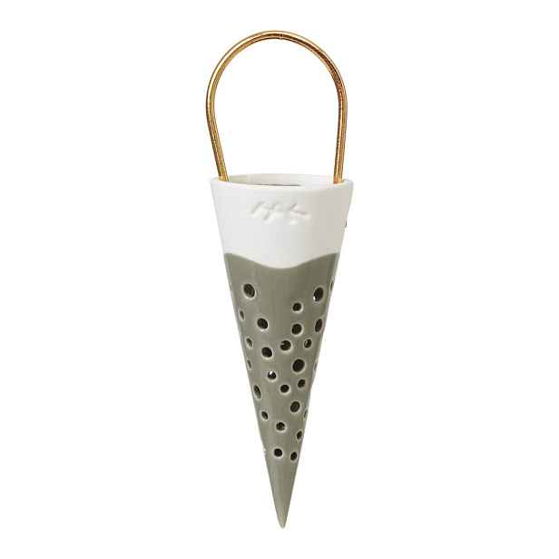 Zelená keramická závěsná dekorace Kähler Design Cone, výška 14,5 cm