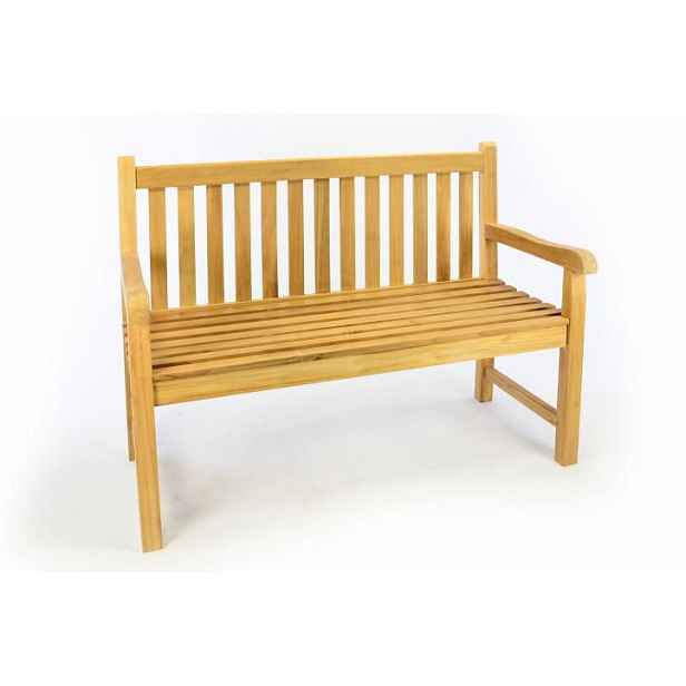 Divero dřevěná zahradní lavice D50386 neošetřené týkové dřevo 120 cm pro 2 osoby